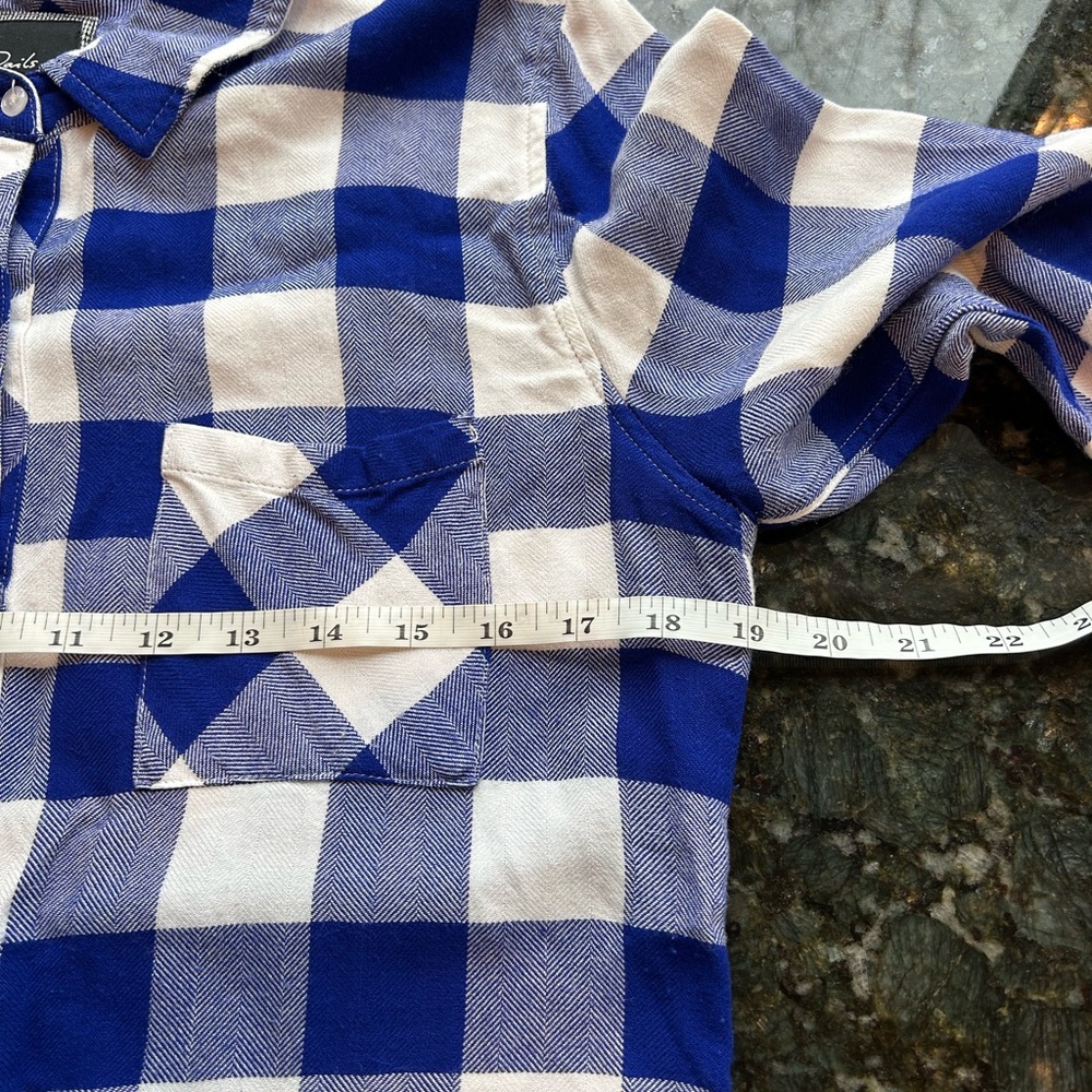RAILS Hunter Cobalt and White Buffalo Check Button Down Long Sleeve. Soft!! Med - Picture 14 of 15
